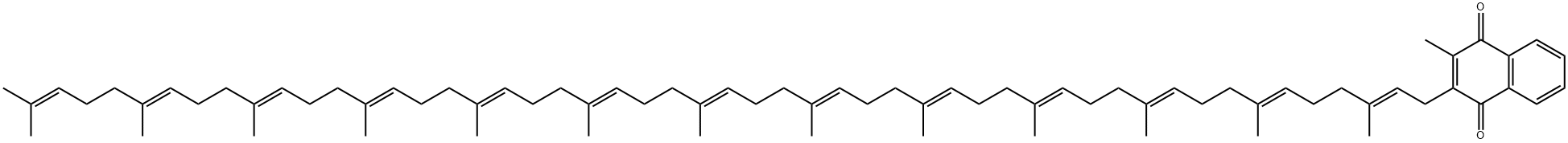 2-Methyl-3-[(2E,6E,10E,14E,18E,22E,26E,30E,34E,38E,42E,46E)-3,7,11,15,19,23,27,31,35,39,43,47,51-tridecamethyl-2,6,10,14,18,22,26,30,34,38,42,46,50-dopentacontatridecenyl]-1,4-naphthalenedione Structure