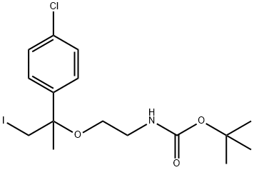 TERT-BUTYL 2-[1-(4-CHLOROPHENYL)-2-IODO-1-METHYLETHOXY]ETHYLCARBAMATE 구조식 이미지