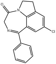 9-Chloro-6,7-dihydro-1-phenylpyrrolo[3,2,1-jk][1,4]benzodiazepin-4(3H)-one 구조식 이미지