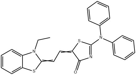 2-(diphenylamino)-5-[(3-ethyl-3H-benzothiazol-2-ylidene)ethylidene]thiazol-4(5H)-one  구조식 이미지