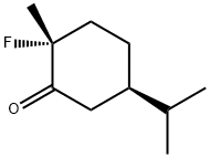 Cyclohexanone, 2-fluoro-2-methyl-5-(1-methylethyl)-, (2R,5R)- (9CI) Structure
