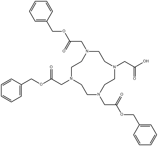 (4,7,10-TRIS-BENZYLOXYCARBONYLMETHYL-1,4,7,10TETRAAZA-CYCLODODEC-1-YL)-ACETIC ACID Structure