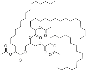 1,2,3-프로판트리일 트리스(아세톡시옥타데칸산) 구조식 이미지