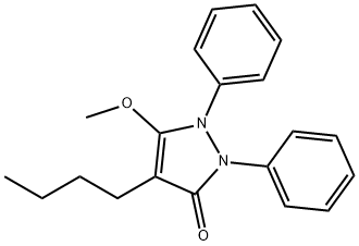 4-Butyl-1,2-diphenyl-3-methoxy-3-pyrazolin-5-one 구조식 이미지