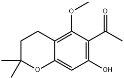 3,4-Dihydro-2,2-dimethyl-5-methoxy-6-acetyl-2H-1-benzopyran-7-ol 구조식 이미지