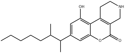 8-(1,2-Dimethylheptyl)-1,2,3,4-tetrahydro-10-hydroxy-5H-[1]benzopyrano[3,4-c]pyridin-5-one Structure