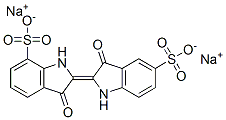 disodium 2-(1,3-dihydro-3-oxo-7-sulphonato-2H-indol-2-ylidene)-3-oxoindoline-5-sulphonate 구조식 이미지