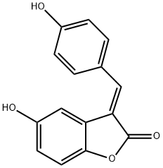 5-Hydroxy-3-[(4-hydroxyphenyl)methylene]benzofuran-2(3H)-one 구조식 이미지