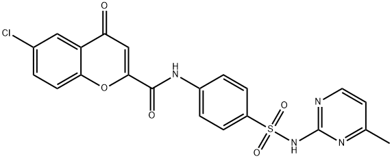 6-Chloro-N-[4-(4-methyl-2-pyrimidinylsulfamoyl)phenyl]-4-oxo-4H-1-benzopyran-2-carboxamide 구조식 이미지