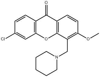 6-Chloro-3-methoxy-4-(piperidinomethyl)-9H-xanthen-9-one Structure