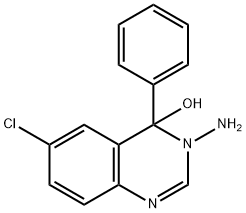 3-amino-6-chloro-3,4-dihydro-4-phenylquinazolin-4-ol 구조식 이미지