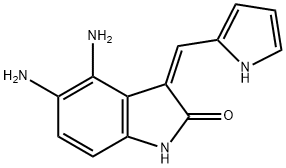 2H-Indol-2-one,  4,5-diamino-1,3-dihydro-3-(1H-pyrrol-2-ylmethylene)-,  (3Z)- Structure