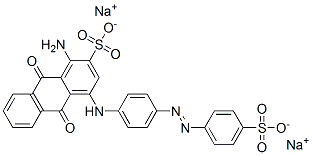disodium 1-amino-9,10-dihydro-9,10-dioxo-4-[4-[(4-sulphonatophenyl)azo]anilino]anthracene-2-sulphonate Structure