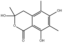 3,4-Dihydro-3,5,7-trimethyl-3,6,8-trihydroxy-1H-2-benzopyran-1-one Structure