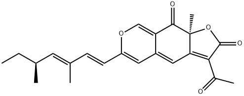 (S)-3-Acetyl-6-[(S,1E,3E)-3,5-dimethyl-1,3-heptadienyl]-9a-methyl-2H-furo[3,2-g][2]benzopyran-2,9(9aH)-dione Structure