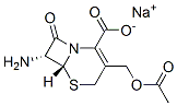 sodium (6R-trans)-3-[(acetyloxy)methyl]-7-amino-8-oxo-5-thia-1-azabicyclo[4.2.0]oct-2-ene-2-carboxylate 구조식 이미지