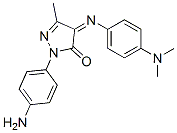 2-Pyrazolin-5-one, 1-(p-aminophenyl)-4-[[p-(dimethylamino)phenyl]imino ]-3-methyl- 구조식 이미지