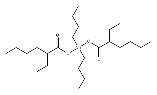 다이부틸 비스[2-에틸-1-옥소헥실)옥시]스타난 구조식 이미지