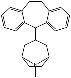 3-(10,11-Dihydro-5H-dibenzo[a,d]cyclohepten-5-ylidene)-8-methyl-8-azabicyclo[3.2.1]octane 구조식 이미지