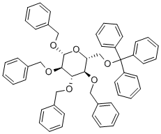 6-O-Trityl-1,2,3,4-tetra-O-benzyl-β-D-glucopyranose Structure