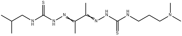 4-[3-(Dimethylamino)propyl]-4'-(2-methylpropyl)[1,1'-(1,2-dimethyl-1,2-ethanediylidene)bisthiosemicarbazide] 구조식 이미지