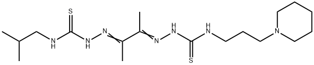 4-(2-Methylpropyl)-4'-(3-piperidinopropyl)[1,1'-(1,2-dimethyl-1,2-ethanediylidene)bisthiosemicarbazide] 구조식 이미지