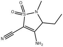 5-Isothiazolecarbonitrile,4-amino-3-ethyl-2,3-dihydro-2-methyl-,1,1-dioxide(9CI) 구조식 이미지