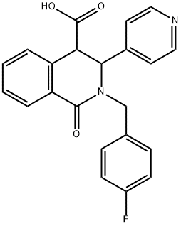 2-(4-FLUOROBENZYL)-1-OXO-3-PYRIDIN-4-YL-1,2,3,4-TETRAHYDROISOQUINOLINE-4-CARBOXYLIC ACID 구조식 이미지