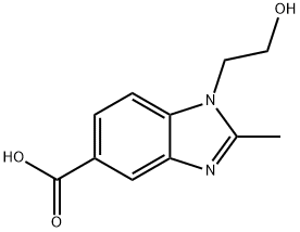 1-(2-HYDROXY-ETHYL)-2-METHYL-1H-BENZOIMIDAZOLE-5-CARBOXYLIC ACID 구조식 이미지