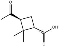 Cyclobutanecarboxylic acid, 3-acetyl-2,2-dimethyl-, (1S,3S)- (9CI) Structure
