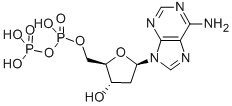 [[(2R,3S,5R)-5-(6-aminopurin-9-yl)-3-hydroxy-oxolan-2-yl]methoxy-hydroxy-phosphoryl]oxyphosphonic acid 구조식 이미지