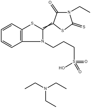 2-(3-ETHYL-4-OXO-2-THIOXO-5-THIAZOLIDINYLIDENE)-3(2H)-BENZOTHIAZOLE PROPANE SULFONIC ACID TRIETHYLAMINE SALT Structure