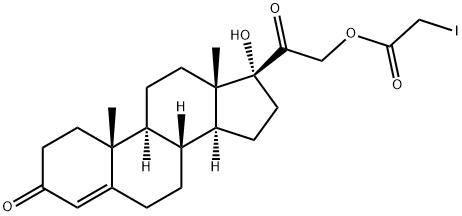(17S)-21-(Iodoacetoxy)-17-hydroxypregn-4-ene-3,20-dione 구조식 이미지