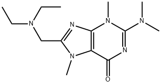 8-[(Diethylamino)methyl]-2-(dimethylamino)-3,7-dihydro-3,7-dimethyl-6H-purin-6-one 구조식 이미지
