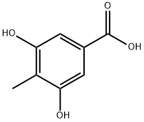 3,5-Dihydroxy-4-methylbenzoic acid 구조식 이미지