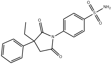 4-(3-Ethyl-2,5-dioxo-3-phenyl-1-pyrrolidinyl)benzenesulfonamide 구조식 이미지