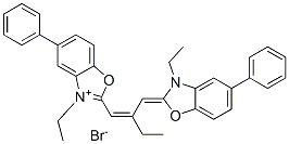 3-ethyl-2-[2-[(3-ethyl-5-phenyl-3H-benzoxazol-2-ylidene)methyl]but-1-enyl]-5-phenylbenzoxazolium bromide 구조식 이미지