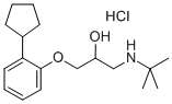 1-tert-butylamino-3-(o-cyclopentylphenoxy)propan-2-ol hydrochloride 구조식 이미지