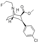 8-AZABICYCLO[3.2.1]OCTANE-2-CARBOXYLIC ACID, 3-(4-CHLOROPHENYL)-8-(2-FLUOROETHYL)-, METHYL ESTER, (1R,2S,3S,5S)- 구조식 이미지