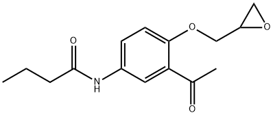 N-[3-acetyl-4-(oxiranylmethoxy)phenyl]butyramide 구조식 이미지