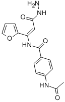 2-Furanacrylic acid, alpha-(p-acetamidobenzamido)-, hydrazide Structure