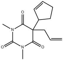 5-Allyl-5-(2-cyclopenten-1-yl)-1,3-dimethylbarbituric acid Structure