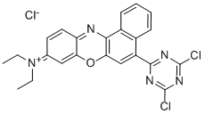 9-Diethylamino-5-(4,6-dichloro-s-triazinyl)-9H-benzo[a]phenoxazine Chloride Structure