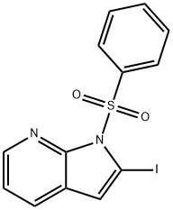 2-iodo-1-(phenylsulfonyl)-1H-pyrrolo[2,3-b]pyridine 구조식 이미지