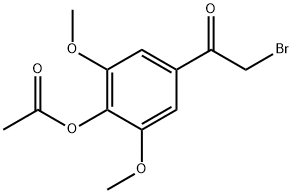 4-(2-Bromoacetyl)-2,6-dimethoxyphenyl acetate 구조식 이미지