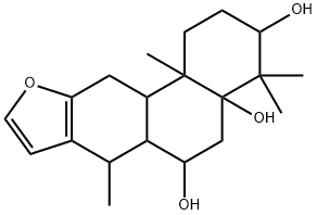 1,2,3,4,4a,5,6,6a,7,11,11a,11b-Dodecahydro-4,4,7,11b-tetramethylphenanthro[3,2-b]furan-3,4a,6-triol 구조식 이미지