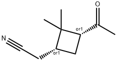 (1S,3S)-3-ACETYL-2,2-DIMETHYLCYCLOBUTANE ACETONITRILE 구조식 이미지