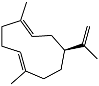 (1Z,5Z,8S)-1,5-dimethyl-8-prop-1-en-2-yl-cyclodeca-1,5-diene 구조식 이미지