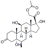 5-alpha,11-beta,17-alpha,21-tetrahydroxy-6-beta-methylpregnane-3,20-dione 21-acetate Structure