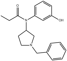 N-(1-벤질피롤리딘-3-일)-N-(3-하이드록시페닐)프로판아미드 구조식 이미지